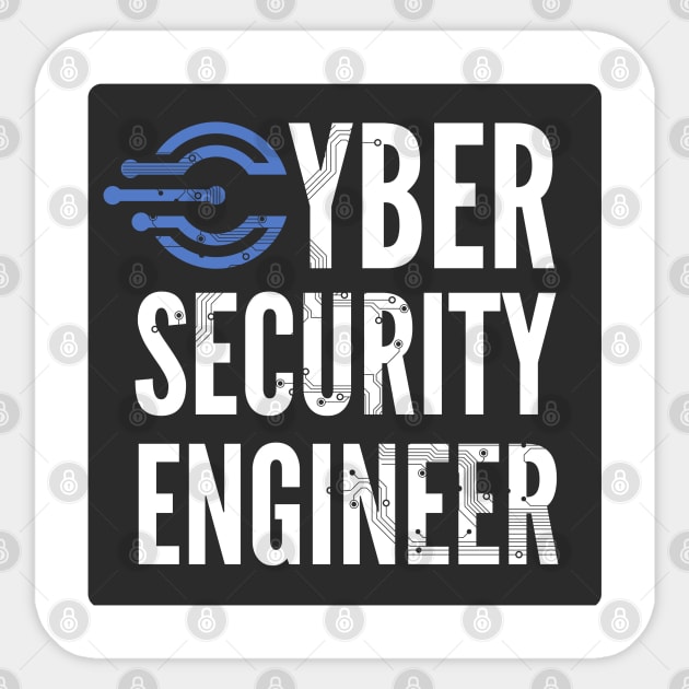 Cyber Security Engineer Blue Circuits Black Background Sticker by FSEstyle